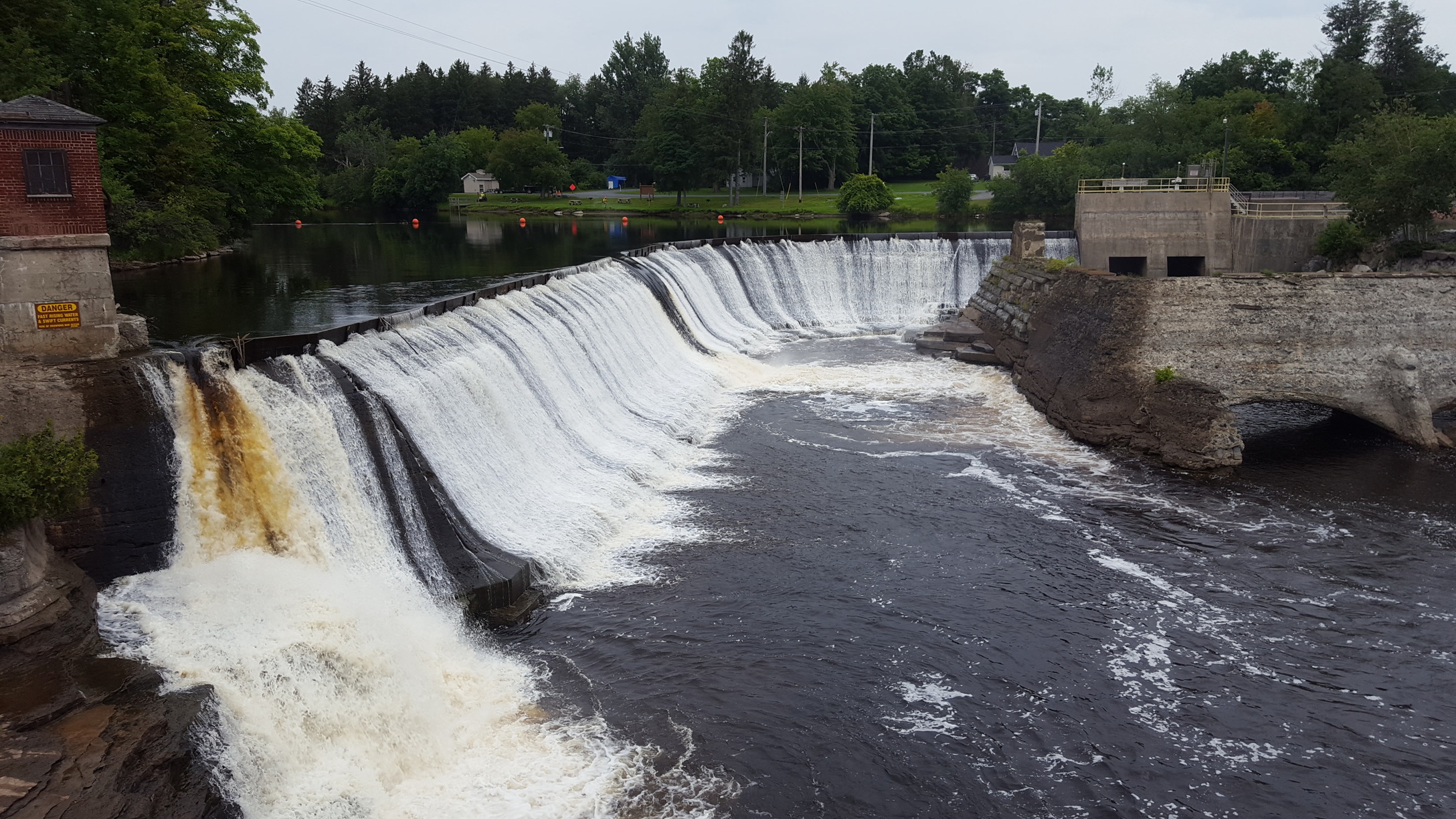 A dam on the Black River, currently used for hydroelectric power.
